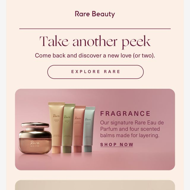 Rare Beauty email: Fragrance, makeup and body-care browse reminder
