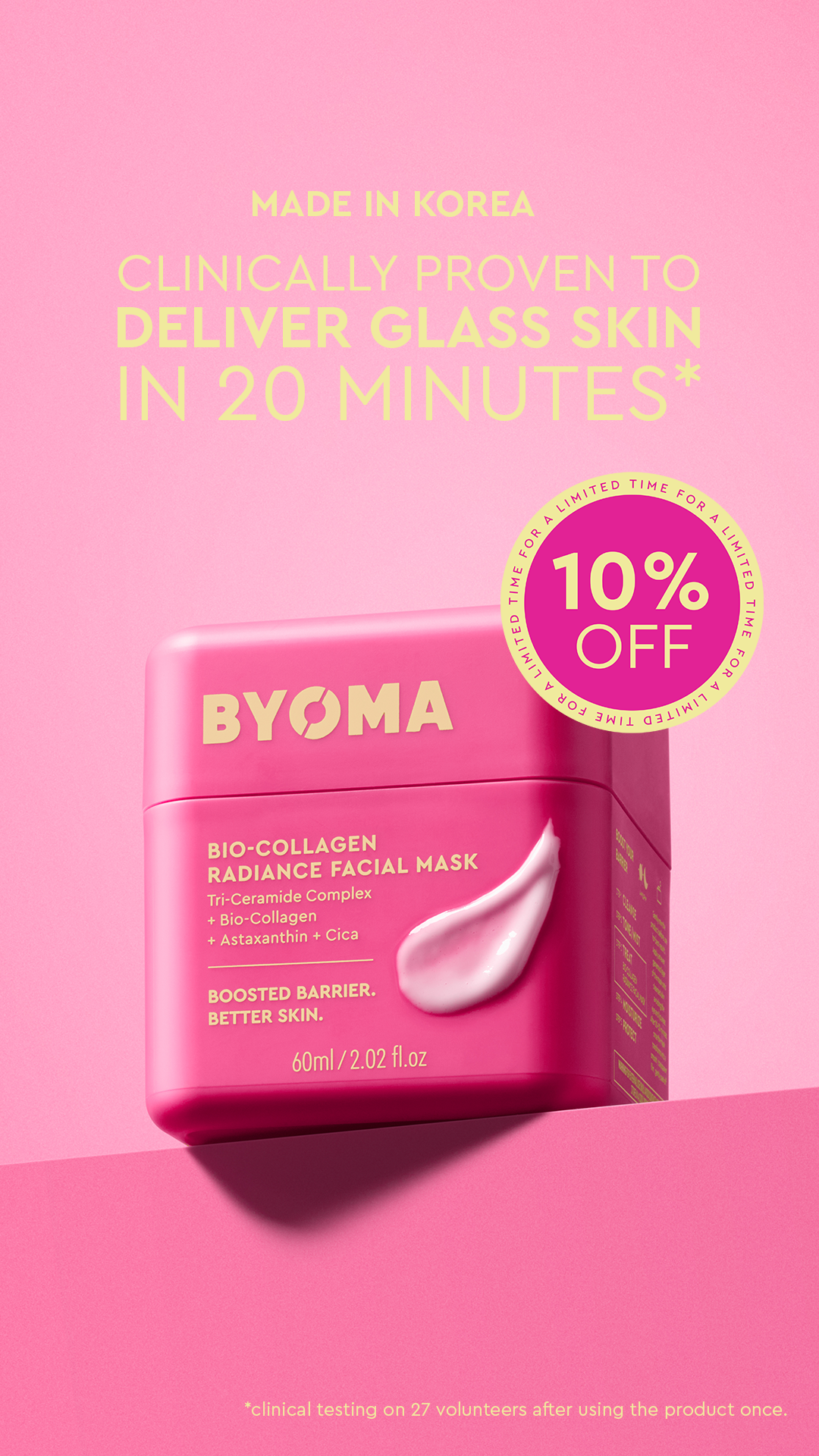 BYOMA — Bio-Collagen mask with a 10% offer