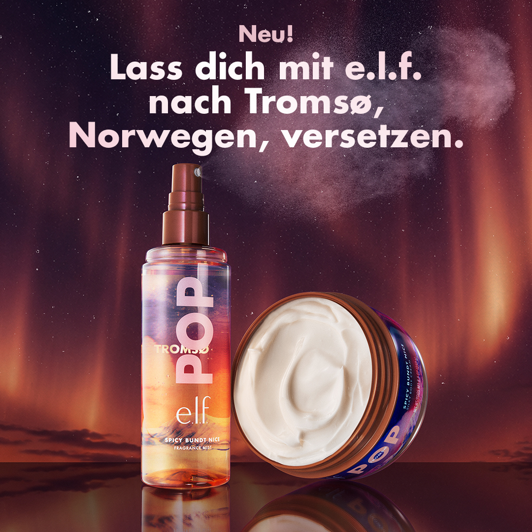 e.l.f. Cosmetics — Tromsø fragrance and body cream against the northern lights