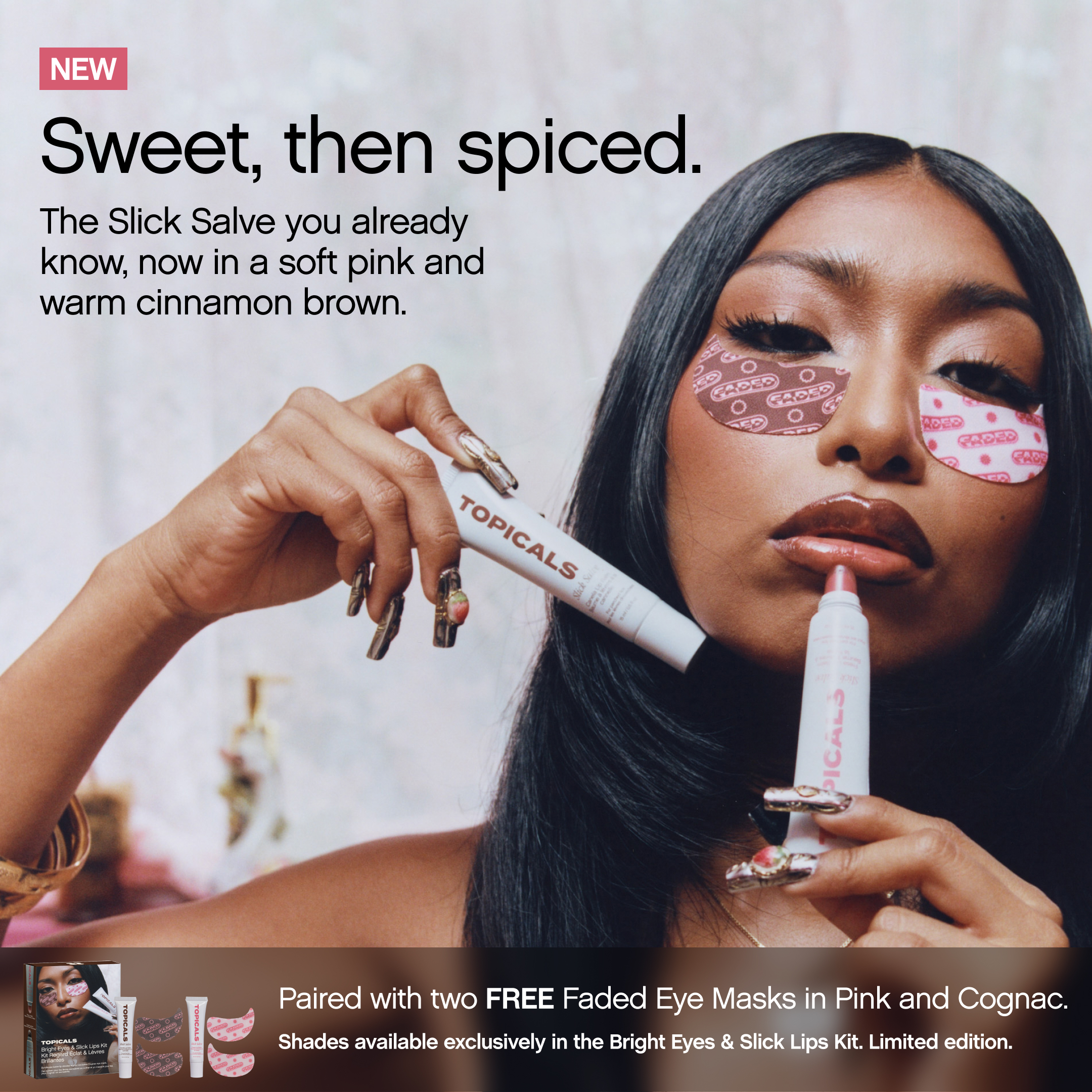 Topicals — Slick Salve shade launch portrait with free eye masks