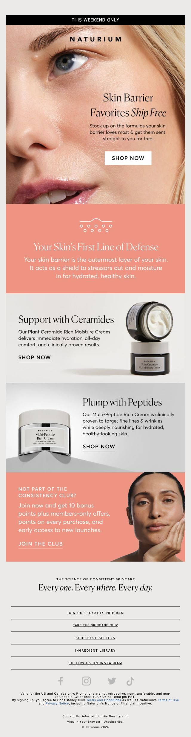 Naturium — Skin-barrier creams and a free-shipping weekend