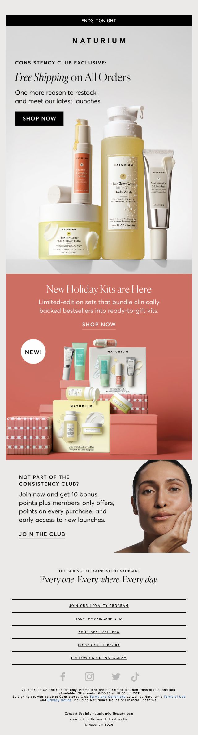 Naturium — Free-shipping deadline and holiday skincare kits