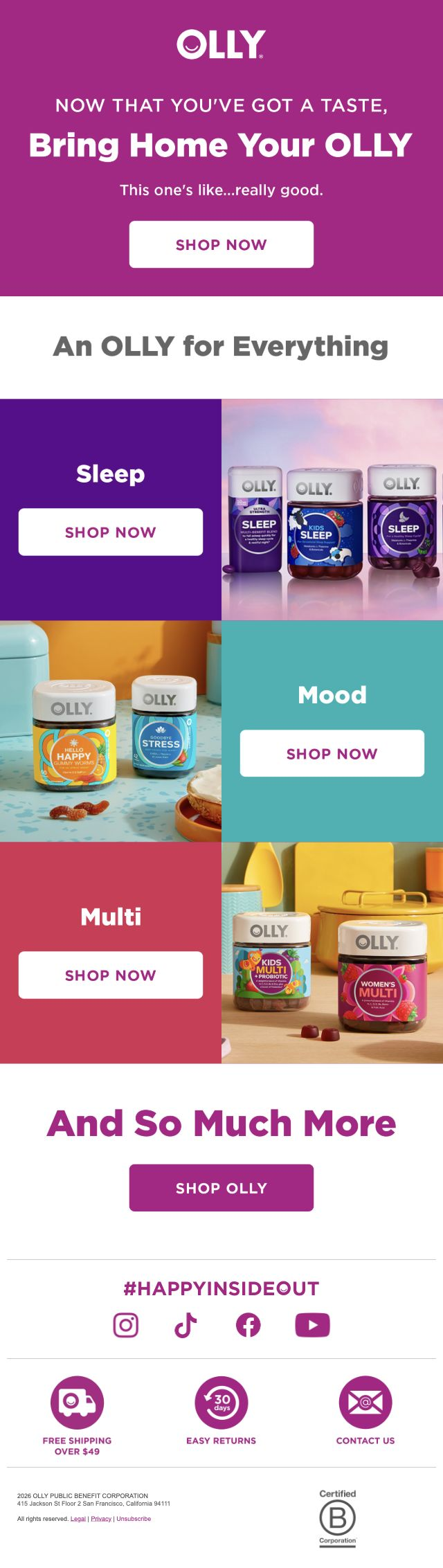 OLLY — Sleep, mood and multivitamin category introduction