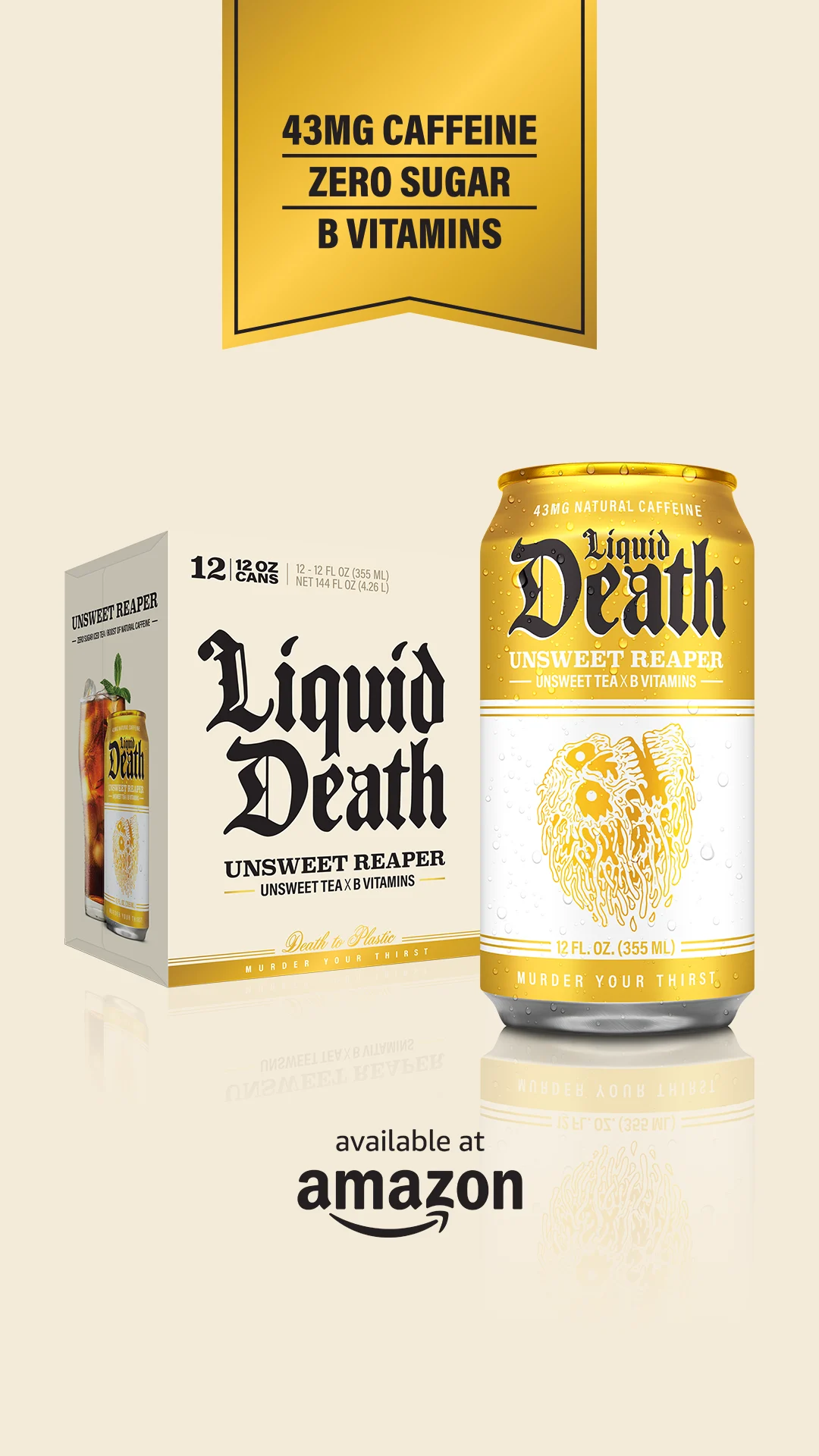 Liquid Death — Unsweetened Iced Tea with B Vitamins.