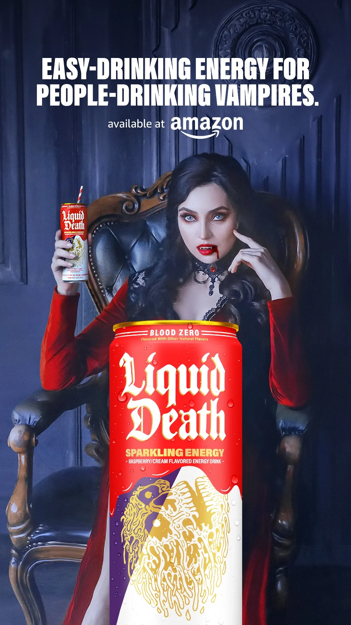 Liquid Death — Cruelty-free raspberry cream energy drink