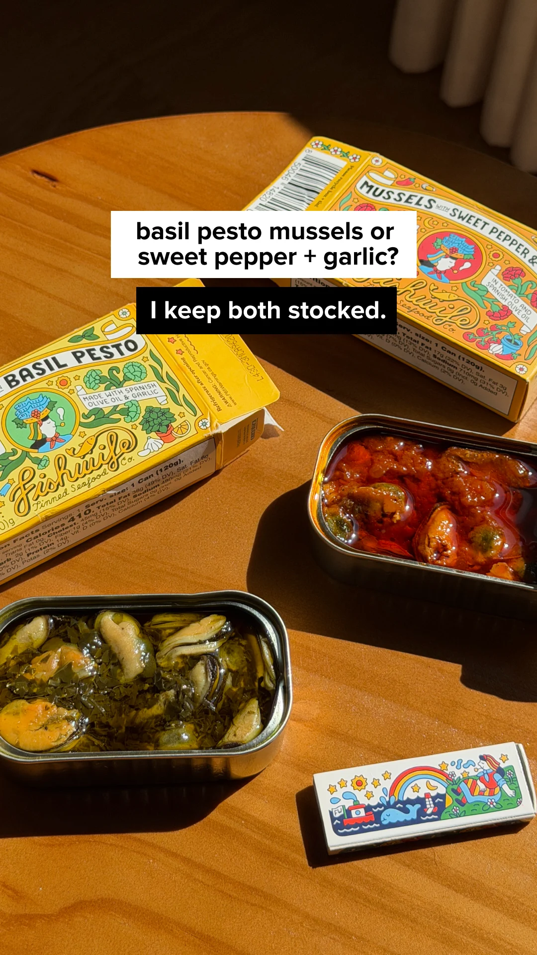 Fishwife — Fishwife Mussels with Basil Pesto and Sweet Pepper & Garlic