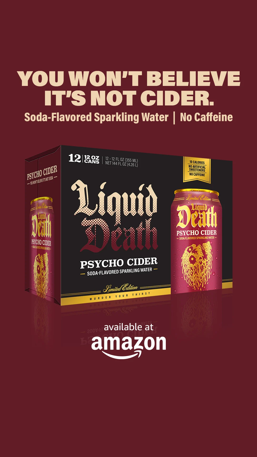Liquid Death — LESS SUGAR.* HUGE FLAVOR.