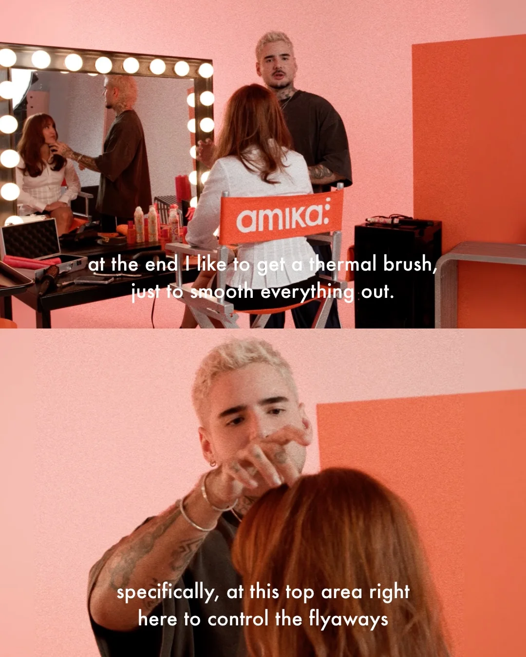 amika — A salon blowout tutorial told through paired photo frames