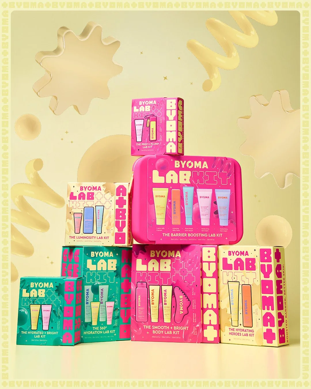 BYOMA — Seven colorful skincare and body-care Lab Kits