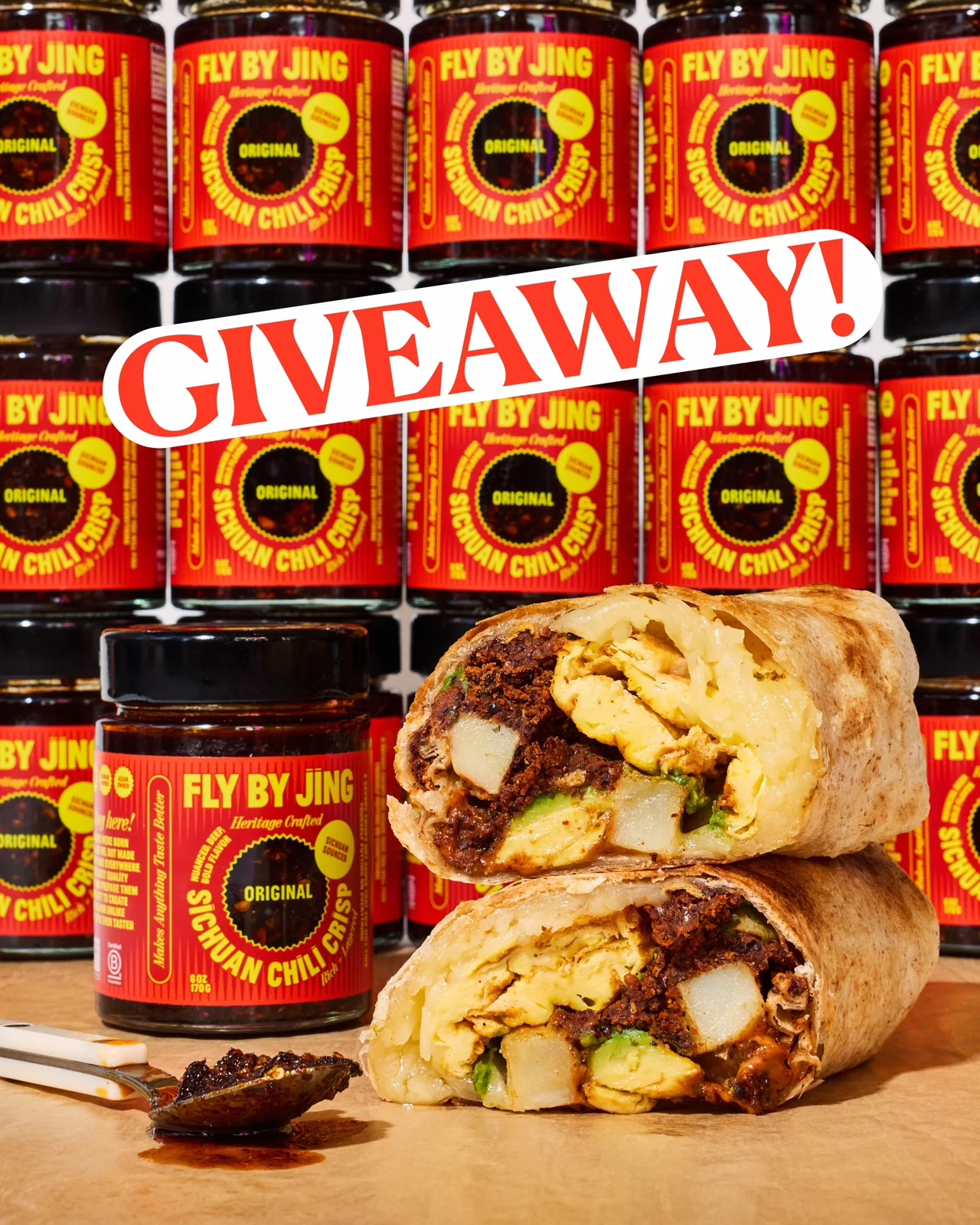 Fly By Jing — A breakfast burrito giveaway paired with Sichuan sauces and a cookbook