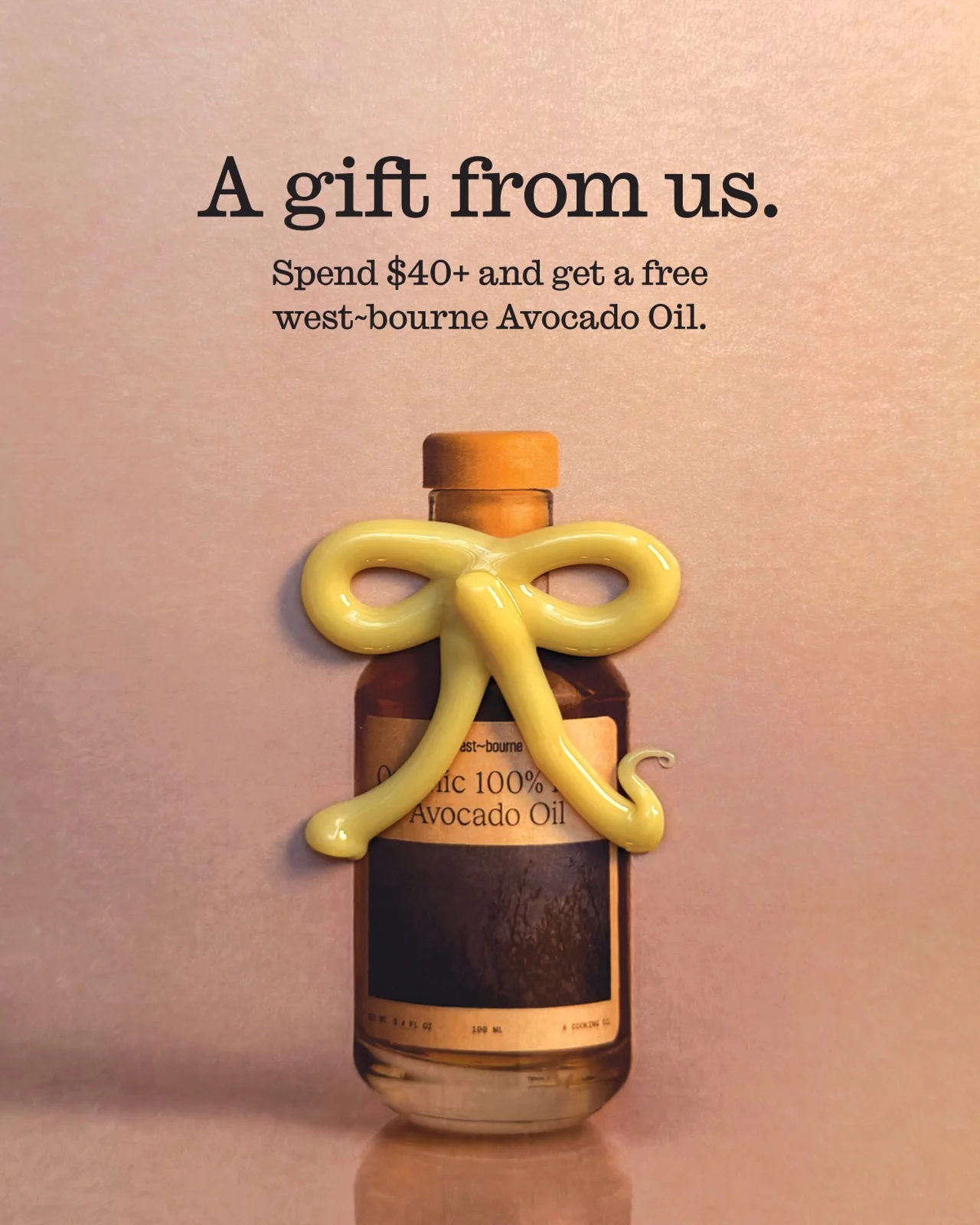 Honey Department — A Westbourne avocado oil gift offer on a peach background