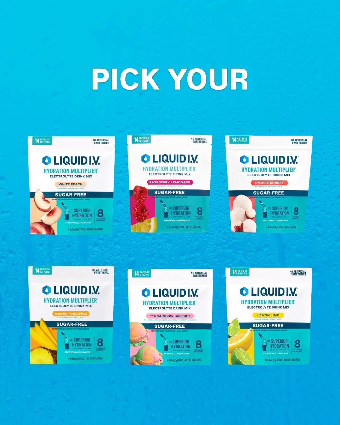Liquid I.V. — A grid for choosing a Liquid I.V. flavor pair