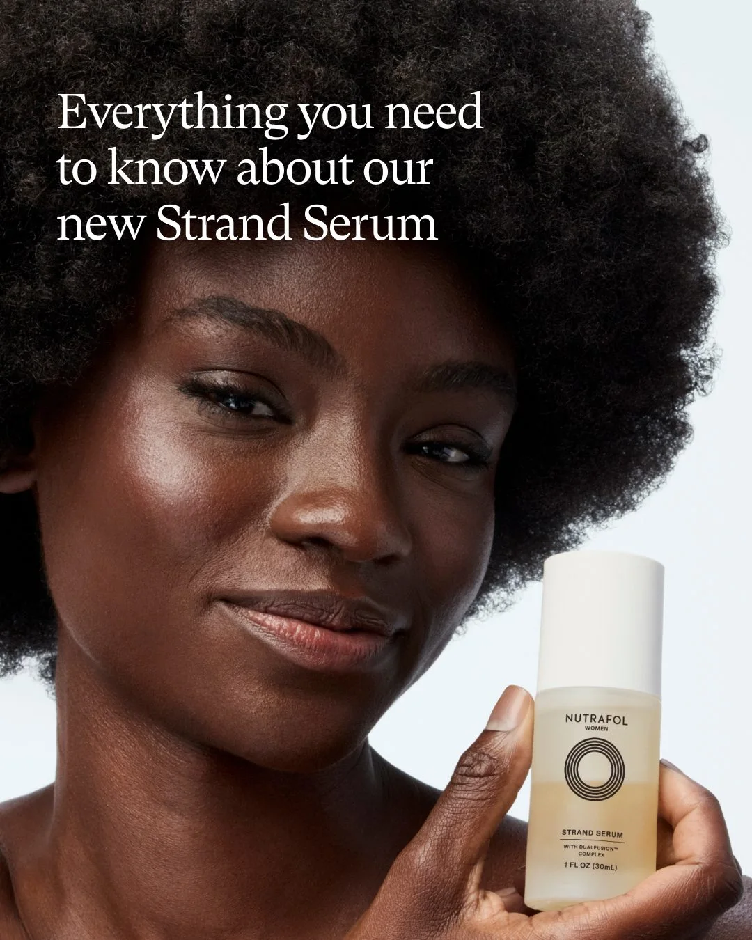 Nutrafol — Strand Serum's two-phase formula, application and launch dates