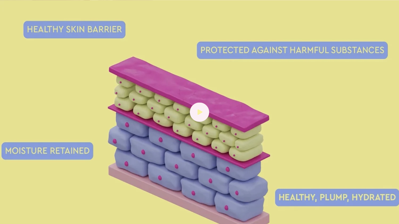 BYOMA — A skin-barrier diagram with plain-language labels