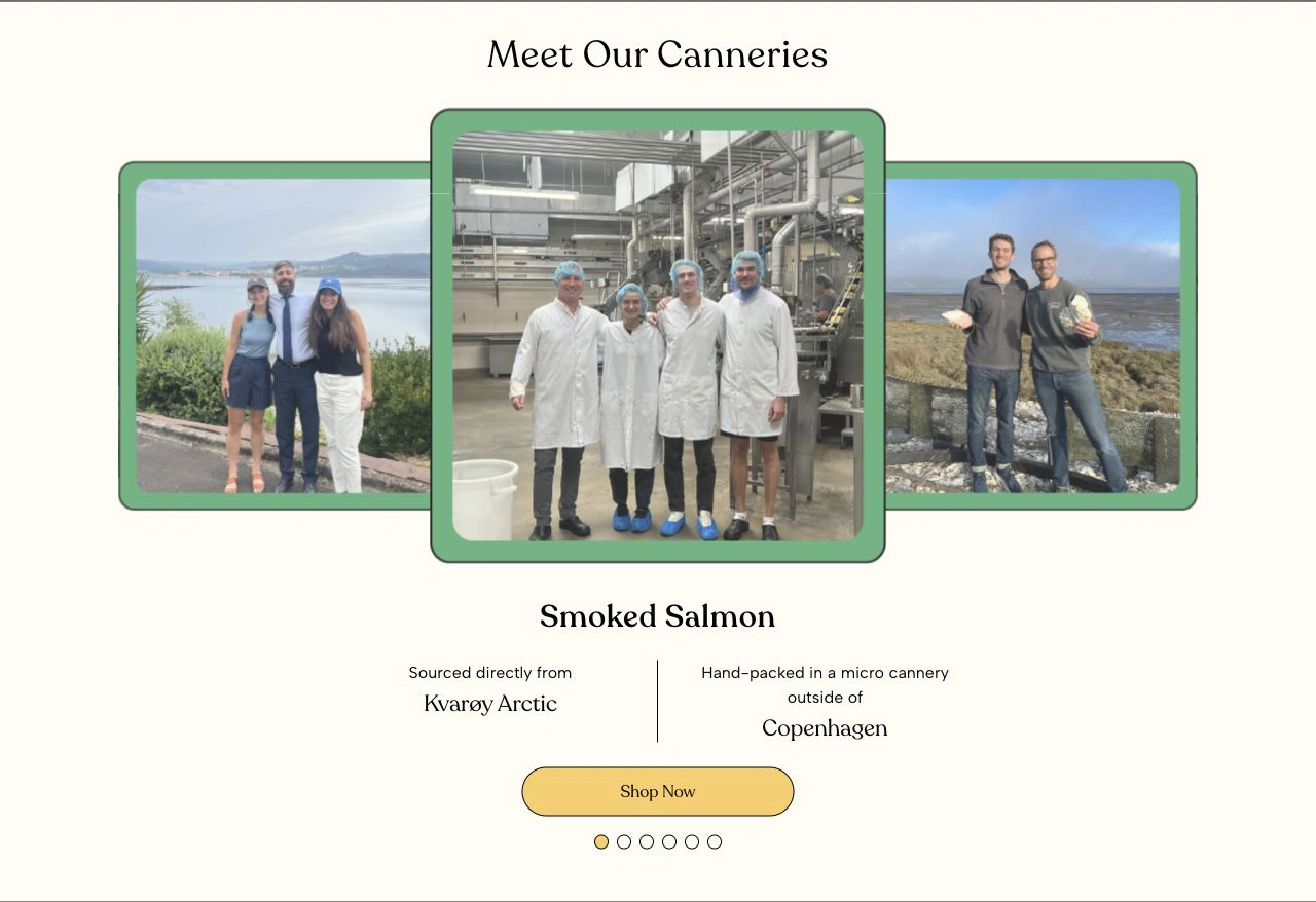 Fishwife website: About · Meet our canneries