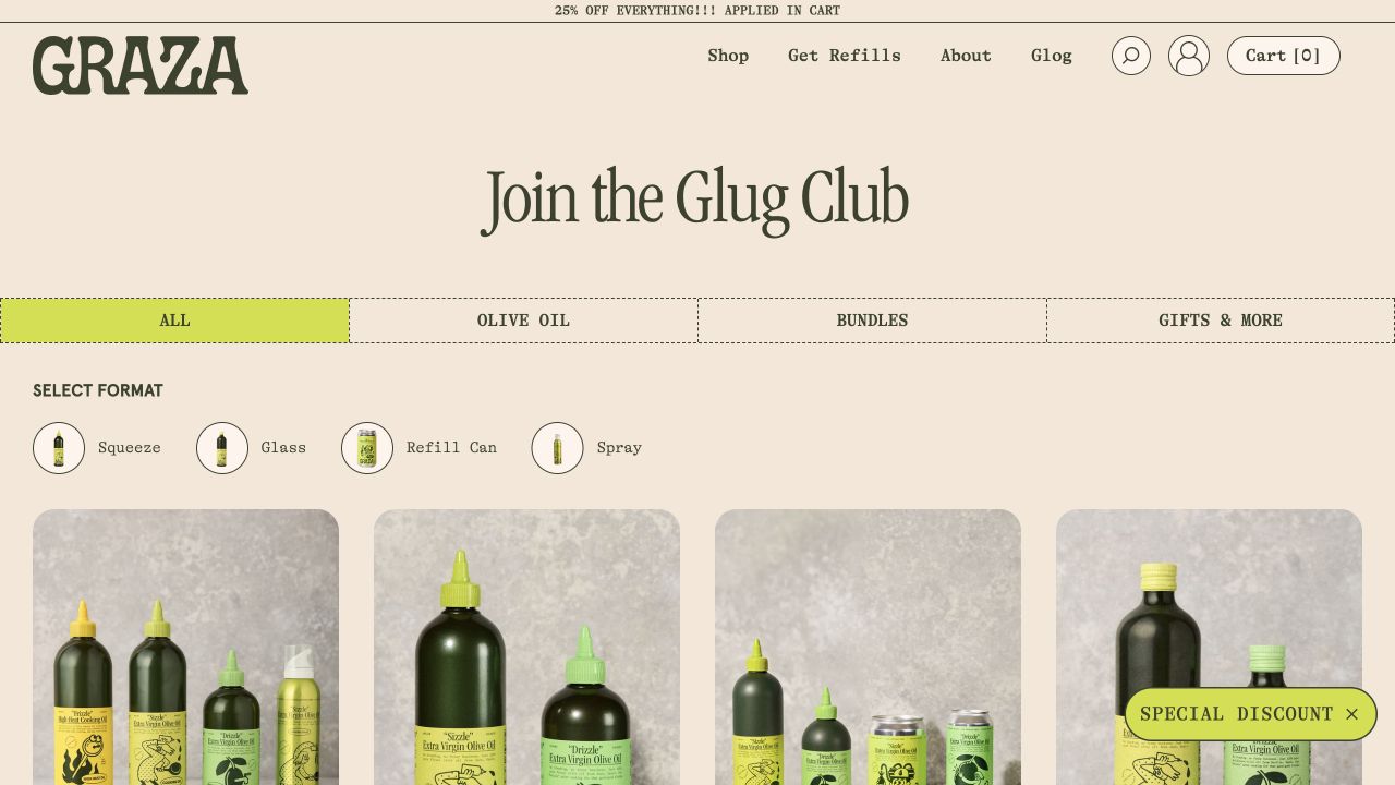Graza website: Shop all products