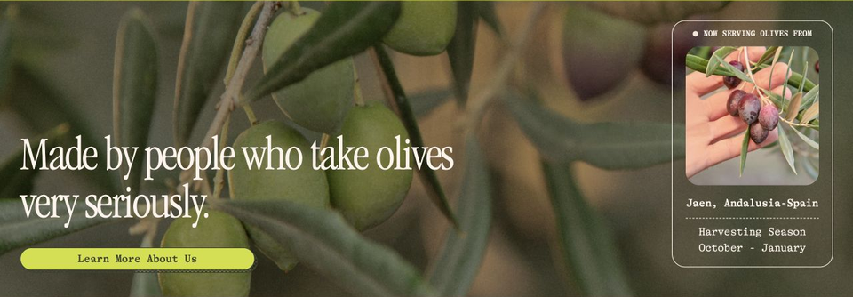 Graza website: Olive sourcing story