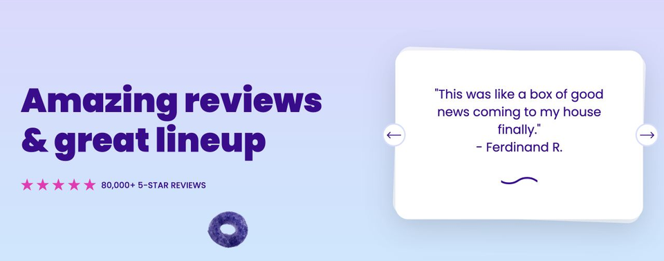 Magic Spoon website: Homepage customer testimonials
