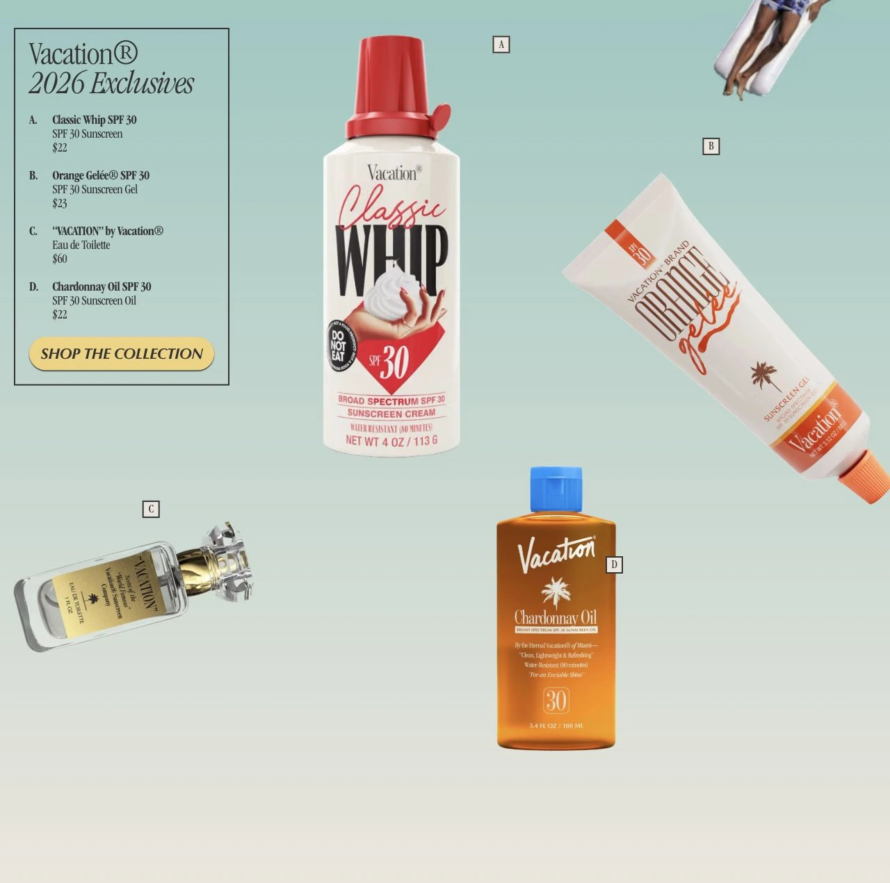 Vacation website: Homepage · Featured products