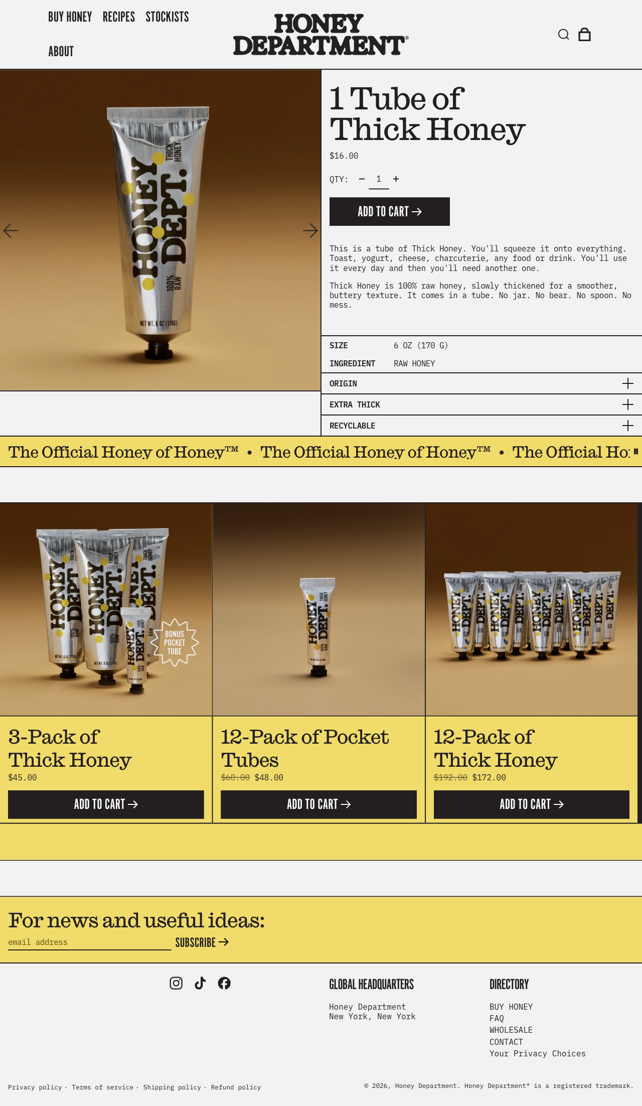 Honey Department creative